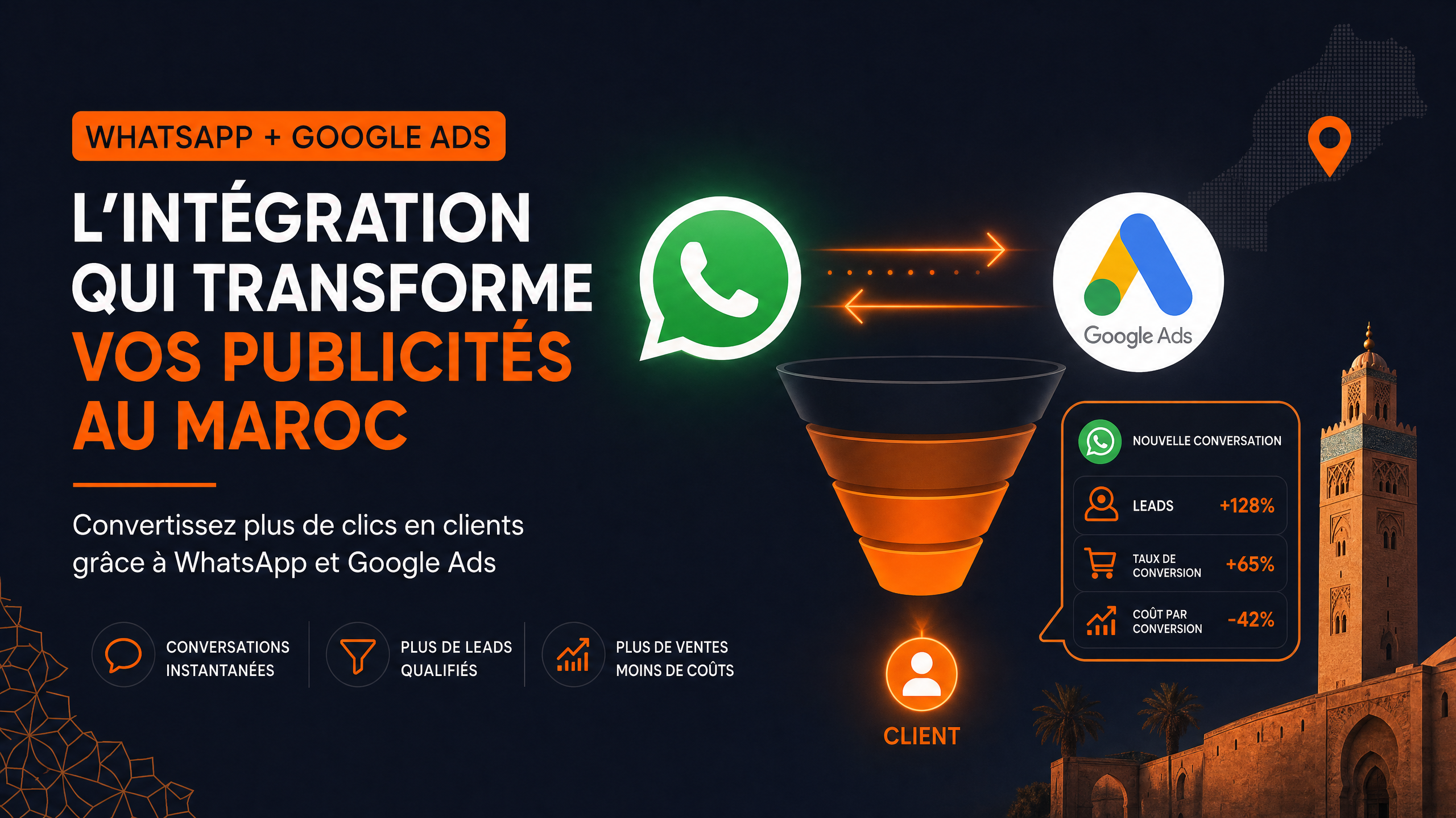 WhatsApp et Google Ads au Maroc — intégration canal de conversion